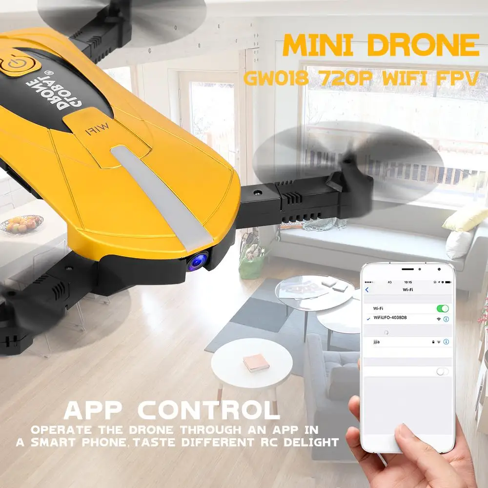GW018 Дрон 720P Wifi FPV широкоугольный RC Квадрокоптер камера складной селфи карманный