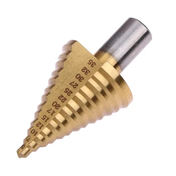 

1pcs Mini Drill Power Tools Hex Titanium Step Drill Bits Hole Cutte for Woodworking 5-35mm HSS Power Tool Wood Metal Drilling