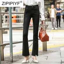 Новое поступление черные джинсы женские с высокой талией женские джинсы обтягивающая высокоэластичная женские брюки винтажные потертые джинсы K409