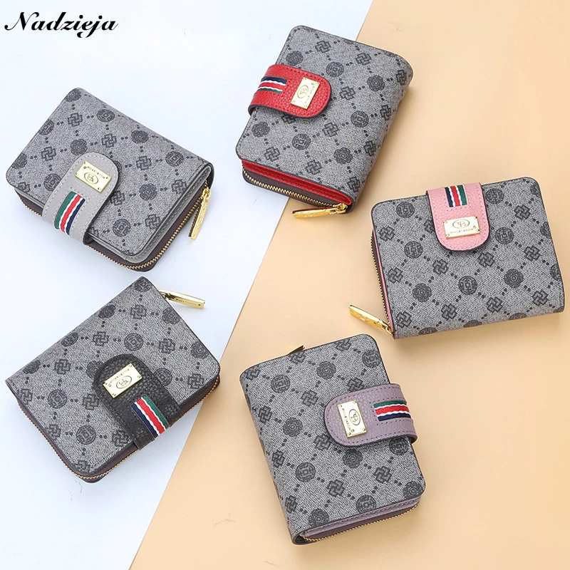 

Luxury Women Wallets Leather Card Holder Clutch Wallet Classic Hasp Purse Fashion Female Zipper Wallet With Coin Pocket