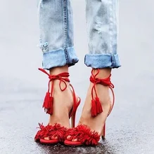 Fashion Red Tassel High Heel Sandals Newest Sexy Fringe Peep Toe Shoes Lace Up Suede Party Shoes Thin Heels Sandal Free Ship Fashion Red Tassel High Heel Sandals Newest Sexy Fringe Peep Toe Shoes Lace Up Suede Party Shoes Thin Heels Sandal Free Ship