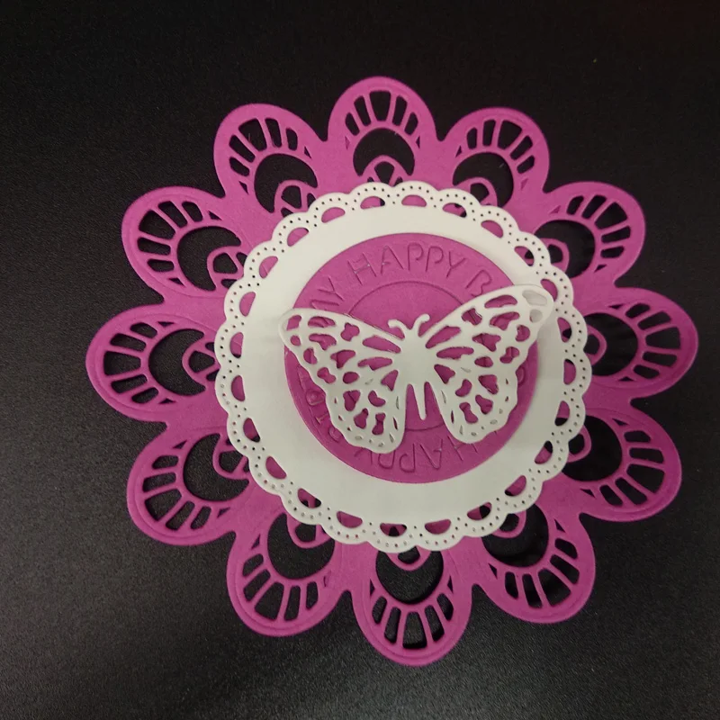 

Stamps Dies Scrapbooking Lace Circle Butterfly Frame Metal Cutting Die New 2019 Card Making Die Cut Embossing Stencils Paper