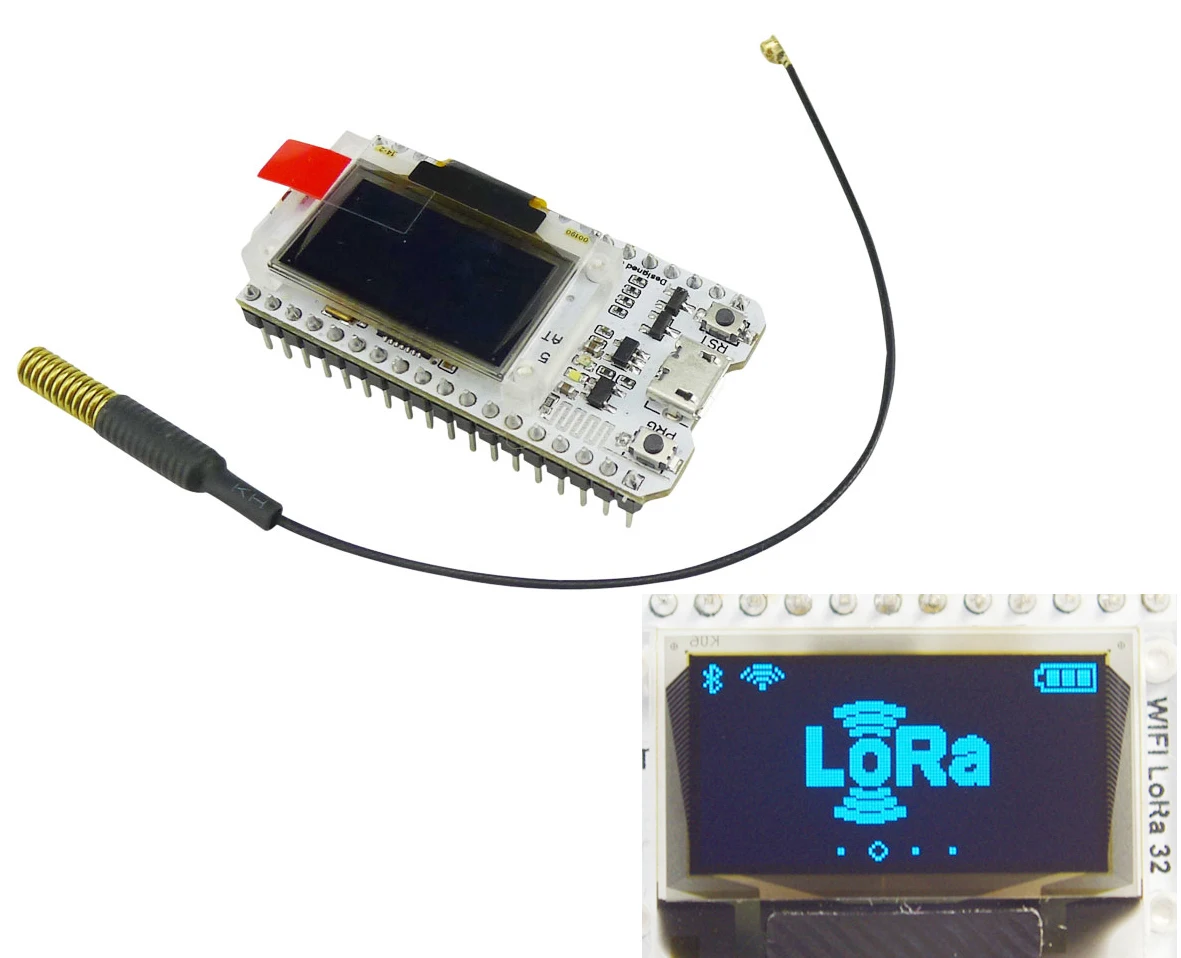 

Aihasd 0.96 OLED Display ESP32 With Antenna WIFI Bluetooth Lora Development Board Transceiver SX1278 433MHZ IOT For Arduino