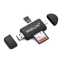 3 в 1 OTG кард-ридер type C& micro USB& USB 2,0 универсальный OTG TF/SD адаптер для micro sd Android Компьютерный адаптер заголовки
