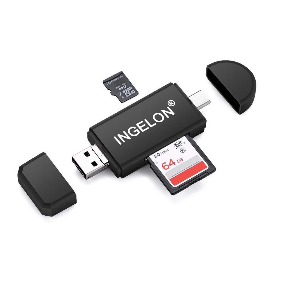 3 в 1 OTG кардридер Тип C и micro USB и USB 2,0 универсальный OTG TF/SD адаптер для micro sd Android компьютер адаптер заголовки