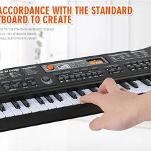 JEYKAY 61 клавиши Цифровая музыка электронная клавиатура клавишная доска Электрический пианино детский подарок, штепсельная вилка США с микрофоном