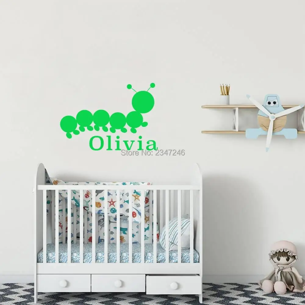 Personalized Name Caterpillar Vinyl Art Wall Decal Lovely Insect