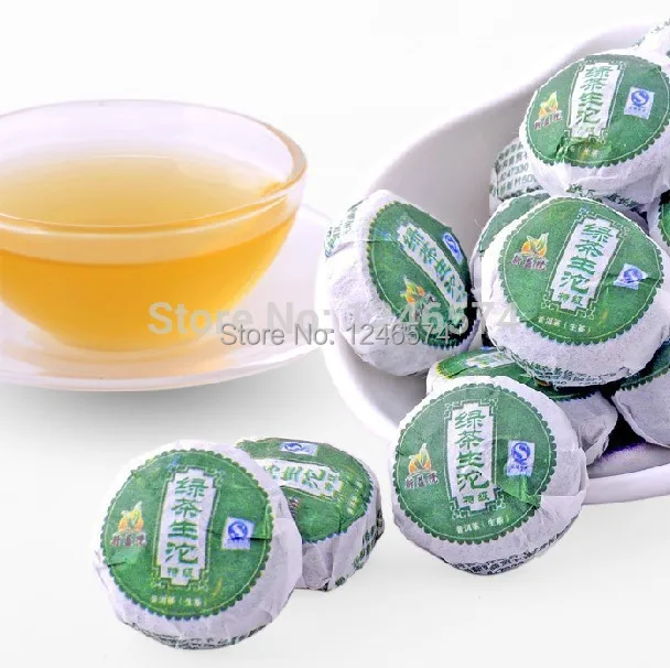 

6pcs Green Tea Flavor Mini Raw Pu Er Tea, Man Women Health Care Loss Weight Product New Year Gift Supernova Wholesale