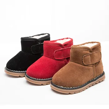 

Children's Boots Children's Shoes Winter girl's boy's leather snow boots wholesale hot new 2018 warm plush boots quality cheap