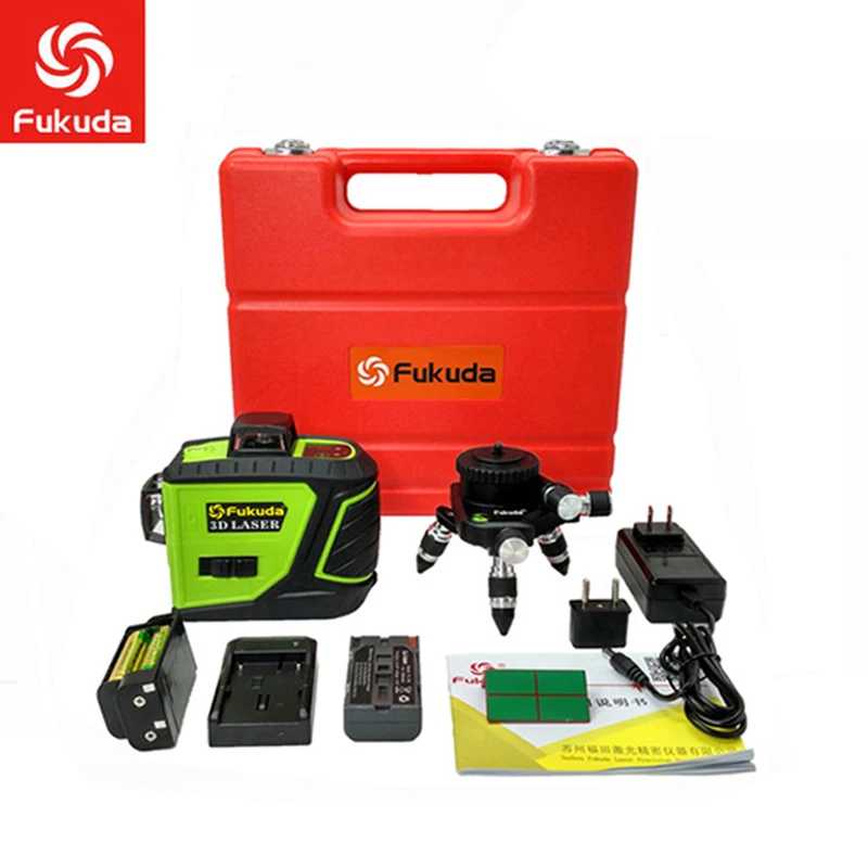 

Fukuda 12 lines MW-93T lithium battery green laser level 360 Vertical And Horizontal Self-leveling Cross Line 3D Laser Level