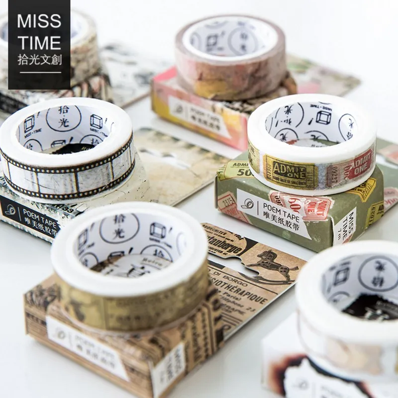 15mm X 7m Retro Series Washi Tape Adhesive DIY Scrapbooking Sticker Label Masking Student Stationery Gift | Канцтовары для офиса и