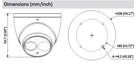 Dahua H.265 Встроенный микрофон WDR IR 50 м POE 8 Мп ip-камера IPC-HDW4831EM-ASE 128g камера безопасности 2,8 мм 4 мм объектив опционально