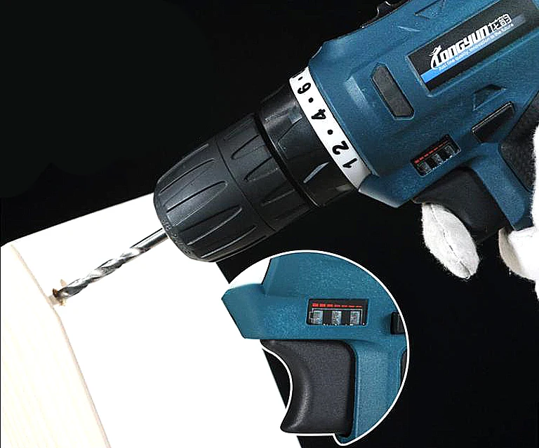25V LOMVUM Double Speed Electric Screwdriver Rechargeable Lithium Battery Cordless Electric Drill Multi-function Power Tools (3)