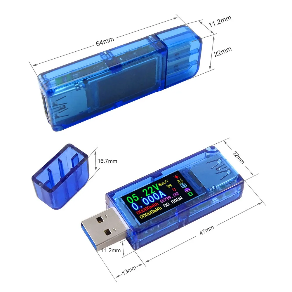 USB3.0 Цвет ЖК-дисплей Дисплей Напряжение ток Мощность Батарея зарядки измерения метр Многофункциональный USB Тестер