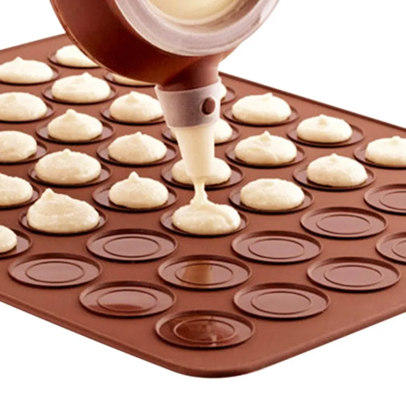 

Practical 30-cavity Silicone Pastry Cake Macaron shape mould Oven Baking pastry Mould Sheet Mat