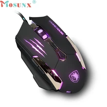 MOSUNX игровая мышь светодиодный Оптический игровой Q6 7 кнопок 3500 точек/дюйм, проводная Futural цифровая мышь для ПК ноутбука MAY16