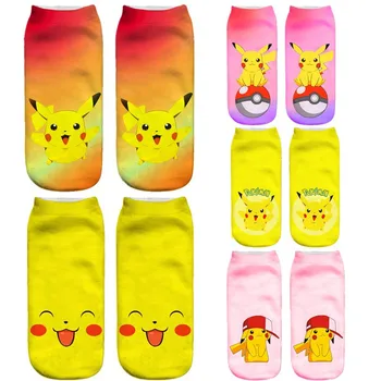 

Hot Sales 3D Socks Pikachu Print Socks Women Low Cut Ankle Socks Calcetines Mujer Casual Hosiery Cartoon Stereo Hosiery