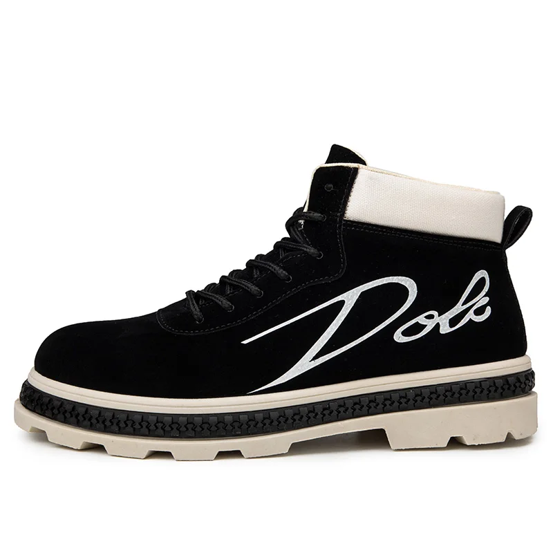 YWEEN Newest Men's Boots Lace-Up Casual Ankle Boots Man Fashion Leather Mid-Carf Shoes