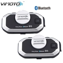 2 шт Vimoto V8 850mAh мотоциклетный многофункциональный шлем Bluetooth гарнитура мотоциклетная стереогарнитура для двустороннего Raido
