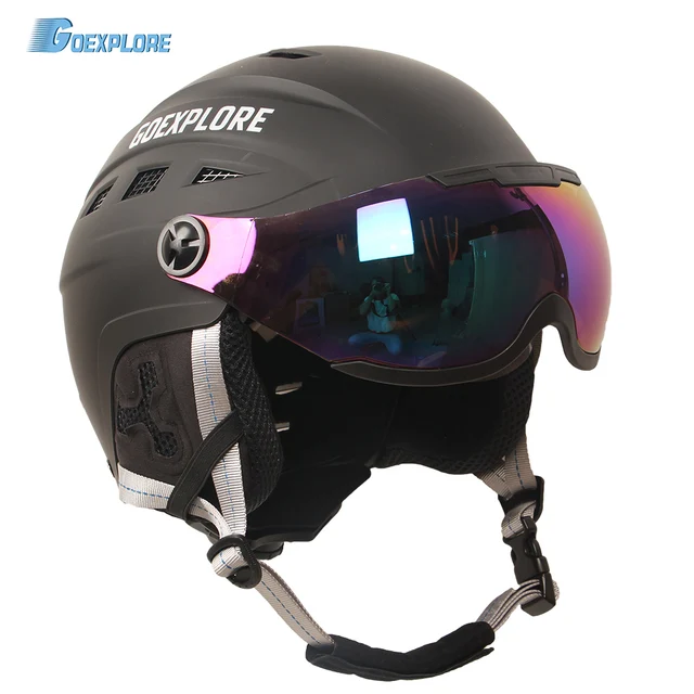 US $16.47 Goexplore Ski Helmet Adult Kids Outdoor Sport Light helmet With Goggles Mask Skateboard Snowboard H