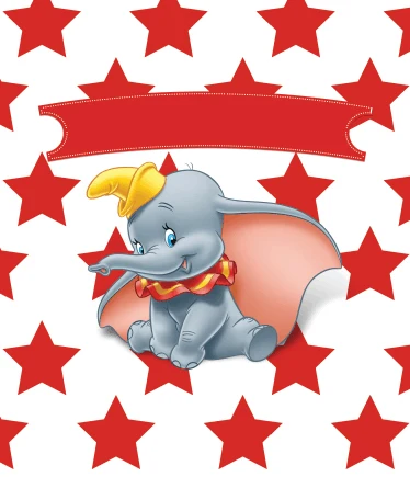 

8x8FT Red Stars Ribbon Dumbo Elephant Custom Backgrounds Photo Studio Backdrops Vinyl 240cm x 240cm
