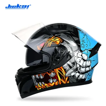 

2018 Winter New JIEKAI Double Lens Motorcycle Helmet Knight Full Face Motorbike Helmets of ABS PC Lens Visor Size M L XL XXL