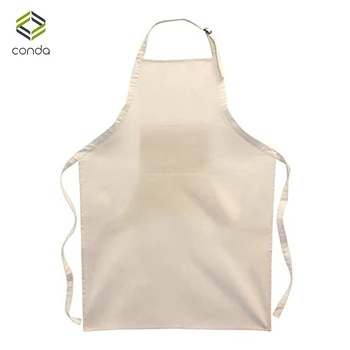 

CONDA Bib Apron Professional Adjustable Canvas With 4 Pockets for Adults Waterproof Cotton Natural 31inch School Supplies