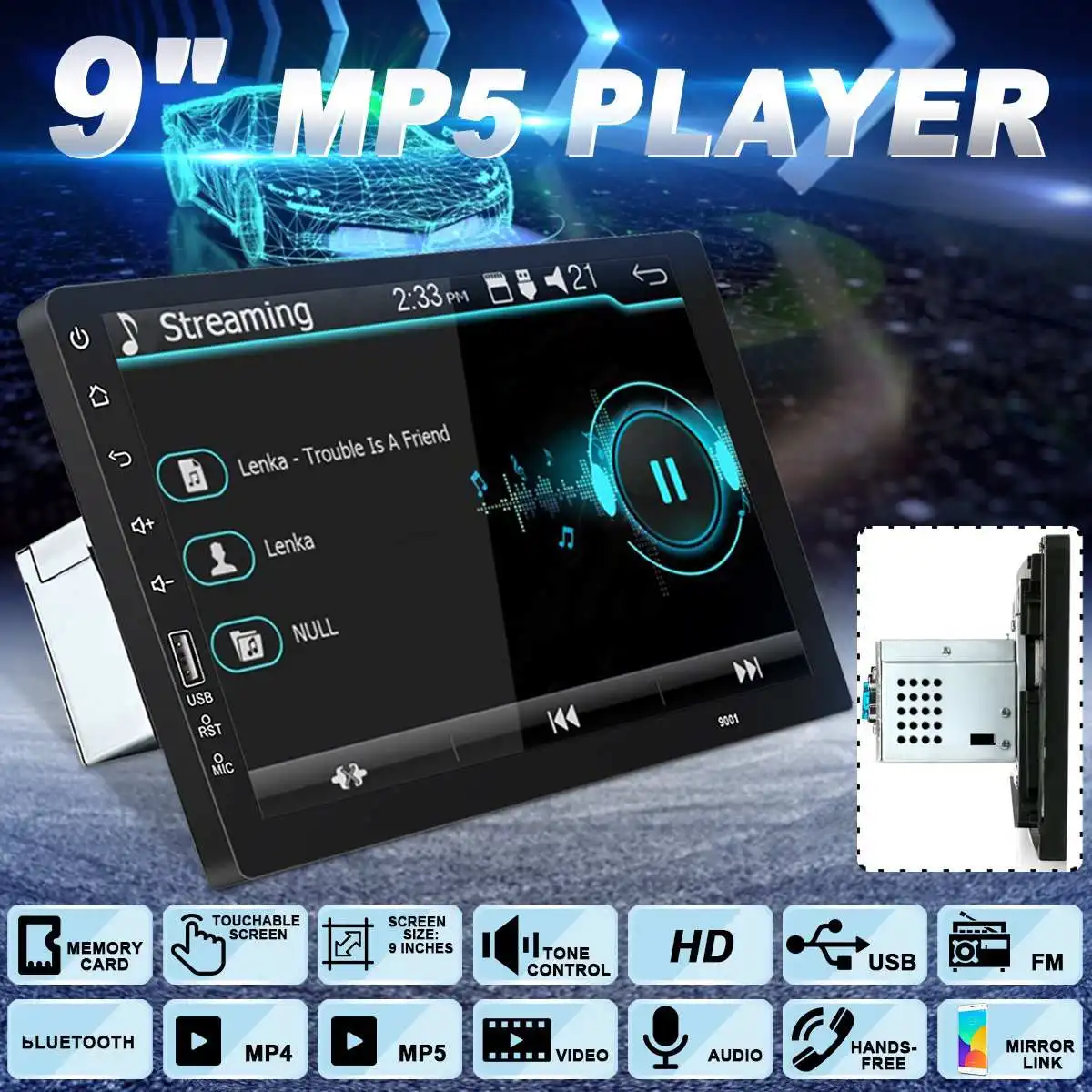 

Car Multimedia Player 1Din MP5 9'' Car Radio Stereo Multimedia Player GPS Navi Universal For TOYOTA For Nissan for Kia RAV4