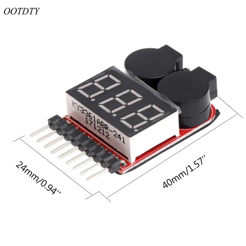 1-8 S Lipo/li-ion/Fe аккумулятор радиоуправляемой лодки 2 в 1 Тестер светодиодный сигнал низкого зуммер напряжения