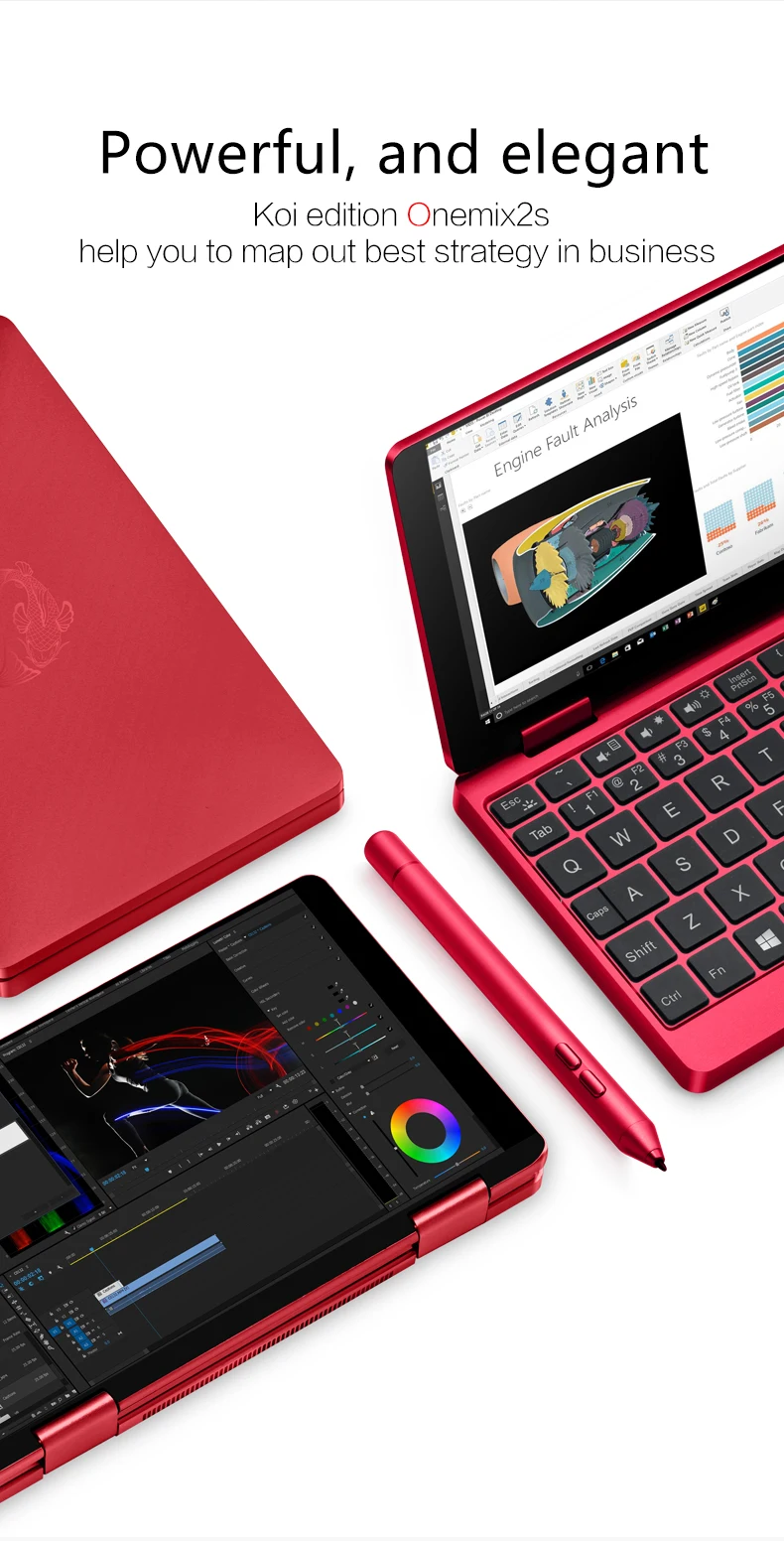 Новейший красный стильный планшетный ПК один нетбук " карманный компьютер Intel m3 8100Y процессор с распознаванием отпечатков пальцев Bluetooth ips 8G 512G