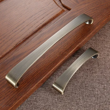 AOBT American Style Brushed Nickel Cabinet Door Handles Curve Kitchen Cupboard Pulls and Knobs Drawer Furniture Handle Hardware