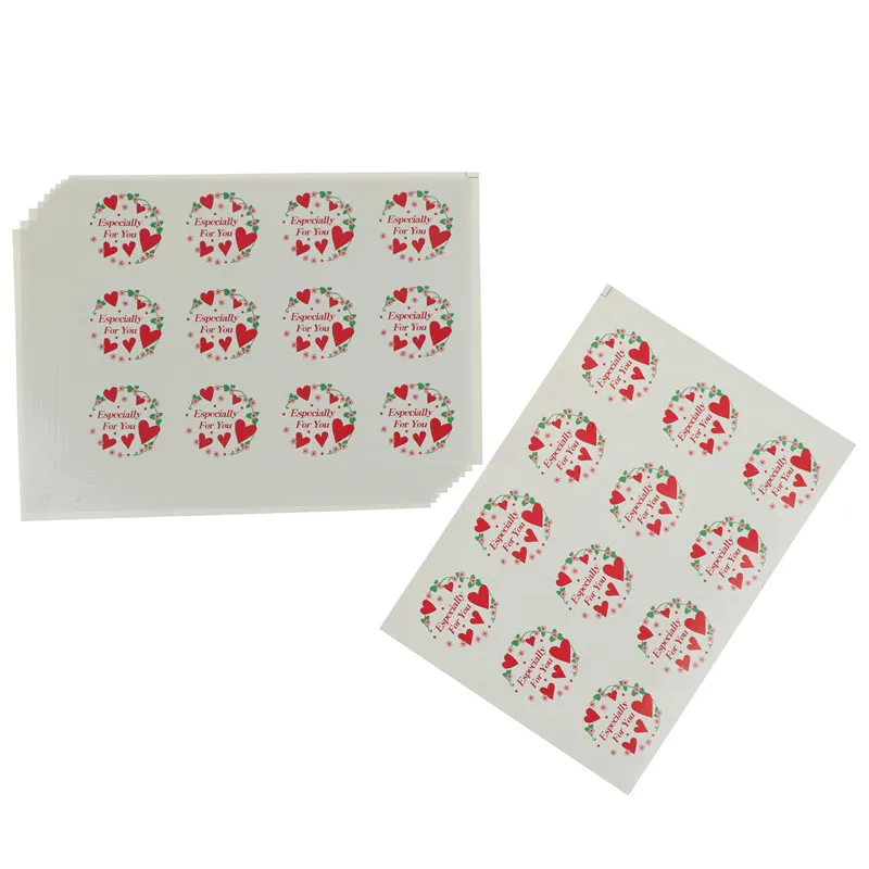 

Vintage Handmade Stickers Kraft Label Sticker For Gift Cake Baking Bag Sealing Sticker DIY Thank you Heart Round Rose Flower