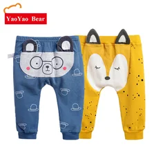 Весенняя одежда для мальчиков штаны для малышей 2 предмета в партии, одежда для мальчиков детские штаны милые брюки Одежда для младенцев модная одежда с рисунком медведя лисы