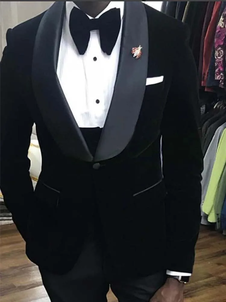 Y532 Trajes Para Hombre Slim Fit Men Suit For Wedding Custom Made 3 Pieces Mens Suits With Pants Navy Blue With Black Groom suit - Цвет: Style 13