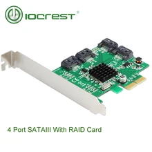 Бесплатная доставка PCIe PCI Express 4-портовый HyperDuo SATA III карта raid-контроллера Marvell 88SE9230 с низкий кронштейн