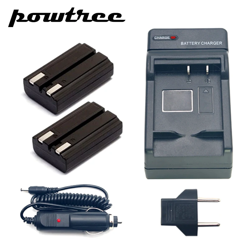 

2Packs NP-800 Li-ion Battery 7.4V 800mAh +Battery Charger+Car charger for Konica Minolta DiMAGE A200 DG-5W, DG5W.