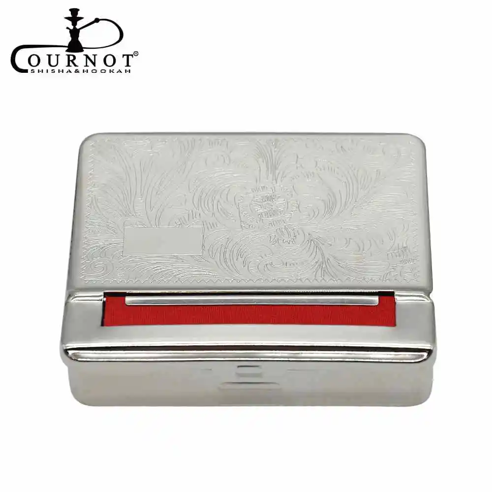 

Silver 70mm Metal Rolling Machine Case with Red Cloth Storage Case For 70MM Cigarette Roller Tobacco