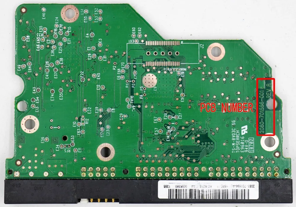 Placa de Circuito de Disco Rígido Digital Ocidental 2060701596001 Rev p1 2060-701596-001 Rev a 2061-701596-a00 2061-701596500 - Imagem 2