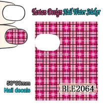 Nail Art 22Sheets Lot Mixed Tartan Design Nail Sticker Colorful Nail Art Water Transfer Sticker Decal
