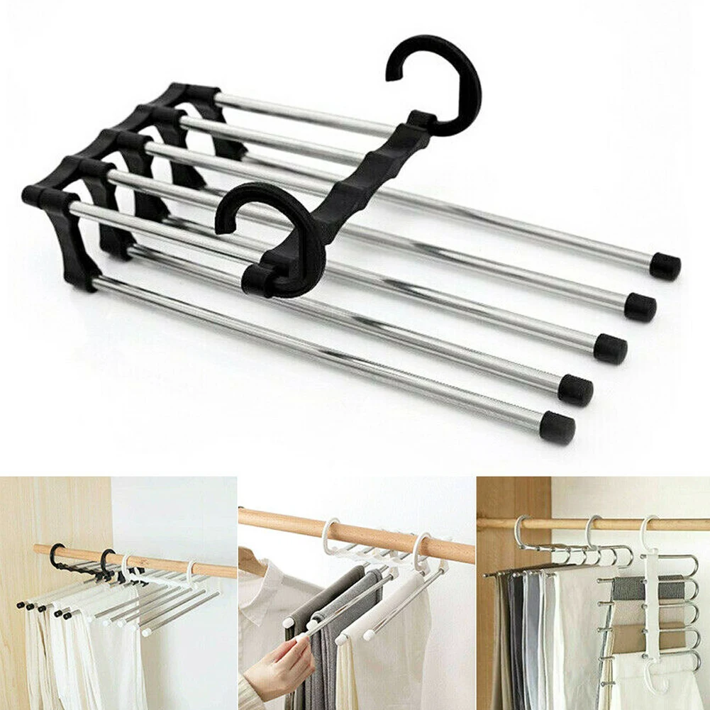 Pants Rack Shelves Stainless Steel Multifunctional Wardrobe Magic Hanger Storage Pants Rack Shelves Stainless Steel Multifunctional Wardrobe Magic Hanger Storage