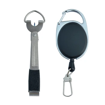 

Fly Fishing Quick Nail Knot Tying Tool Stainless Steel Hook Tyer Fishing Line Clipper Hook Sharpener with Zinger Retractor