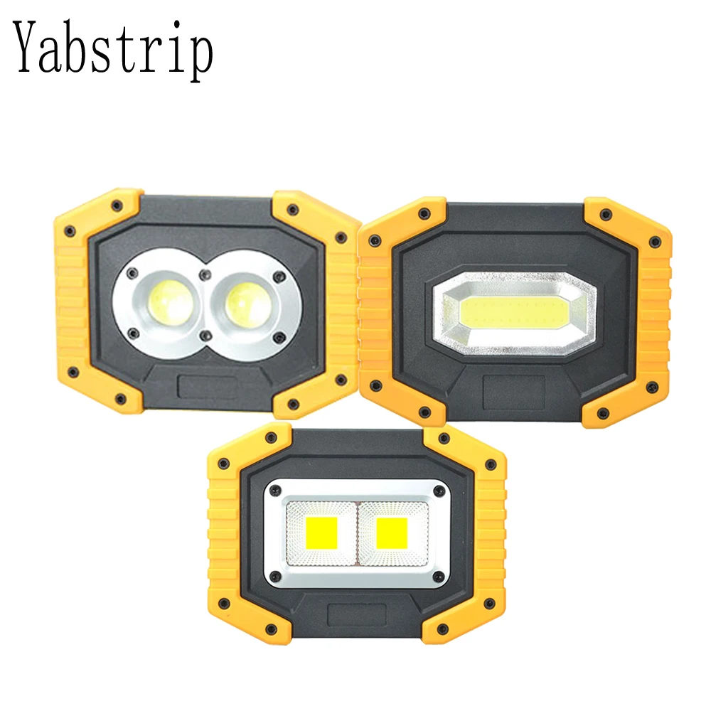 

Yabstrip Led Portable Spotlight Work Light lamp COB USB Rechargeable Flashlight 2*18650 For Hunting Camping Led Latern