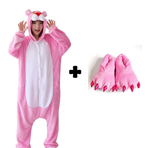 Unisex Pink Panther Cosplay Pajamas Kigurumi Unisex Costume Sleepwear