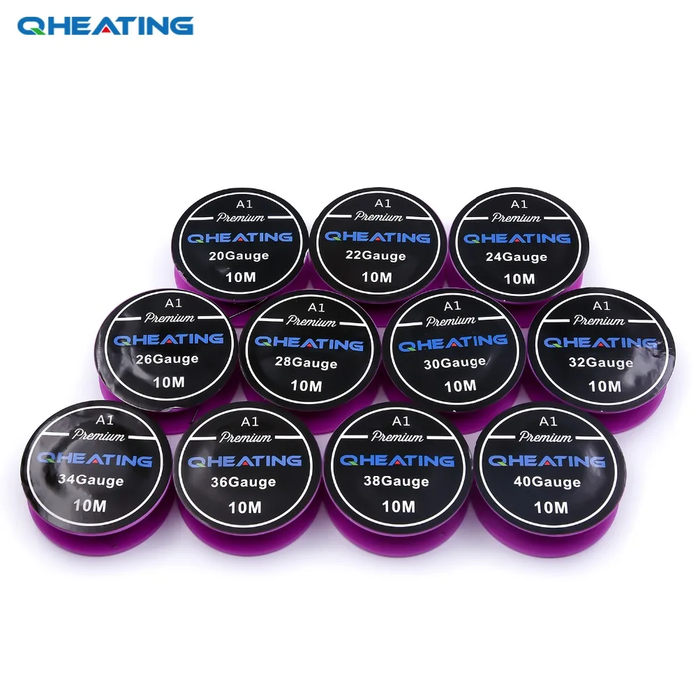 

Qheating KA1 Wire 10 in 1 pack heating wire Atomizer DIY 22G/24G/26G/28G/30G/32G/34G/36G/38G/40G Electronic Cigarette Accessory