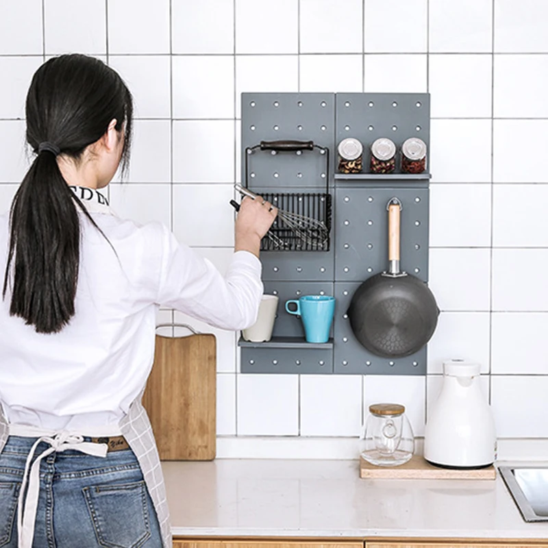 Kitchen Free hole plastic hole Wall Wall Hanging Rack Storage Holder