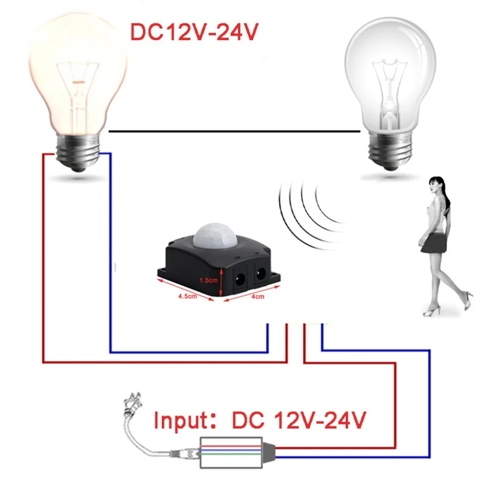Автоматический 5 V 30 10A инфракрасный датчик движения PIR переключатель для