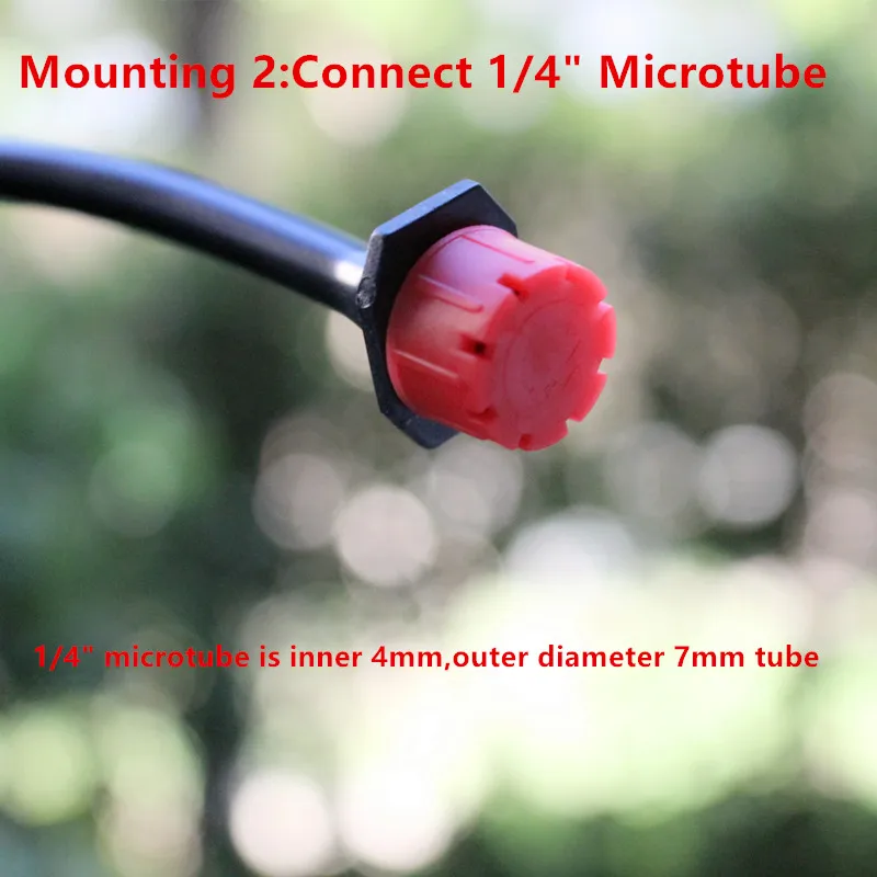  1000Pcs/Pack Red Adjustable Dripper Emitter On Barb For Mini Drip Irrigation Plant Flower Watering 