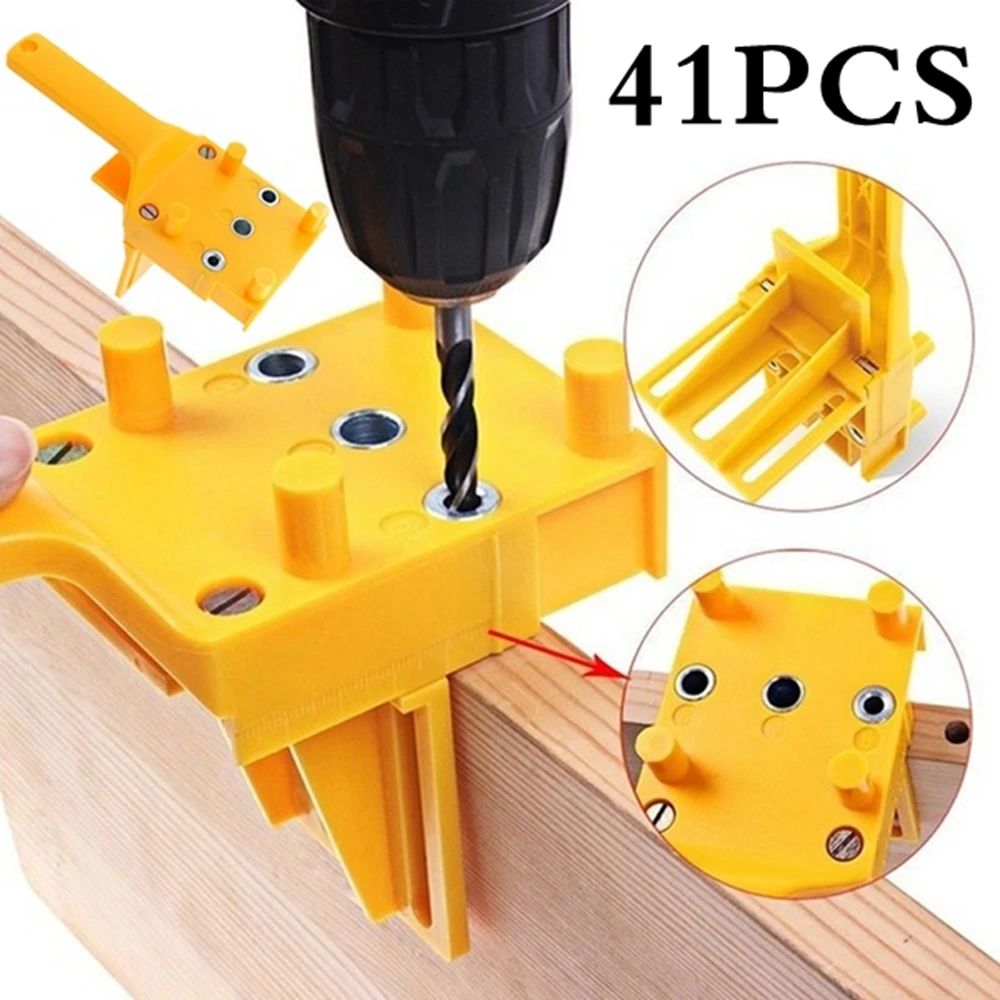 

Handheld Straight Hole Punch Dowel Jig Plastic Woodworking Dowel Jig Set Pocket Hole Puncher Locator Jig Drilling Guide Tools