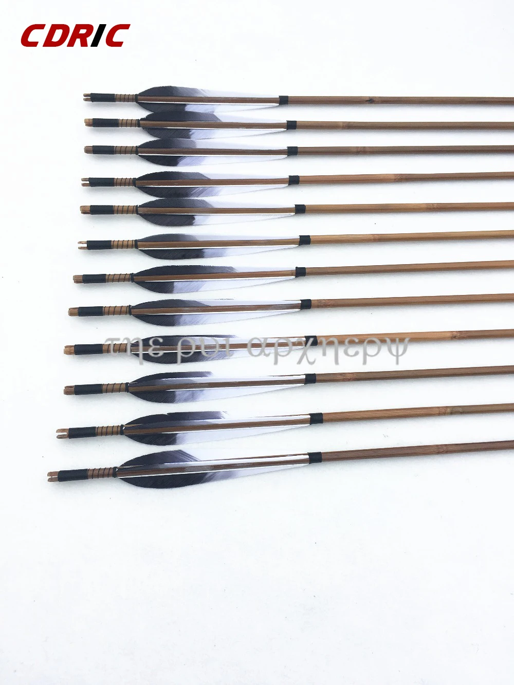 

6/12/24pcs Handmade Bamboo Arrows Eagle Feather Shaft Diameter 8mm Steel Arrowheads for Long Bow and Recurve