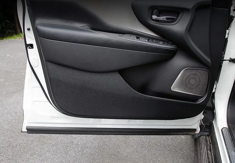 

car-styling Hireno Car Door Anti Kick Pad Mat Cover Sticker case For Nissan Murano NV200 2015-2017 Car Door Protective Pad